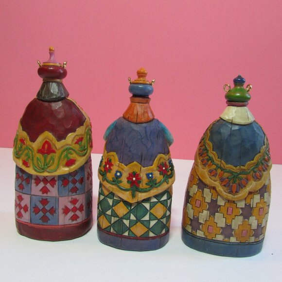 set of 3 wise men Jim Shore Heartwood Creek Christmas ornaments 2004 - Picture 4 of 8